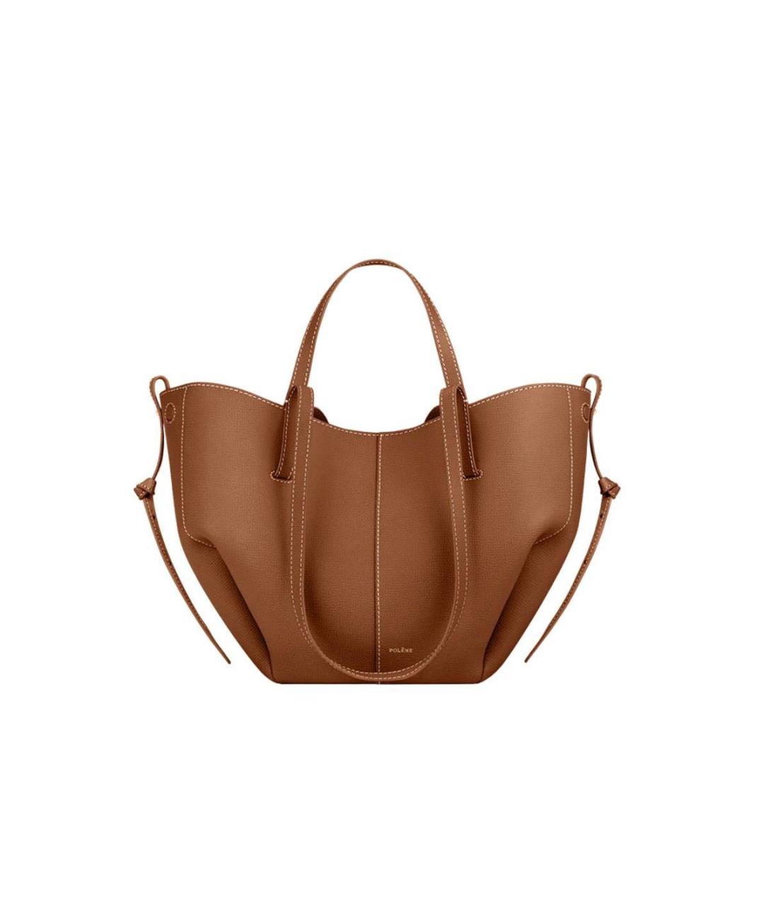 POLENE Коричневая кожаная сумка через плечо, фото 4