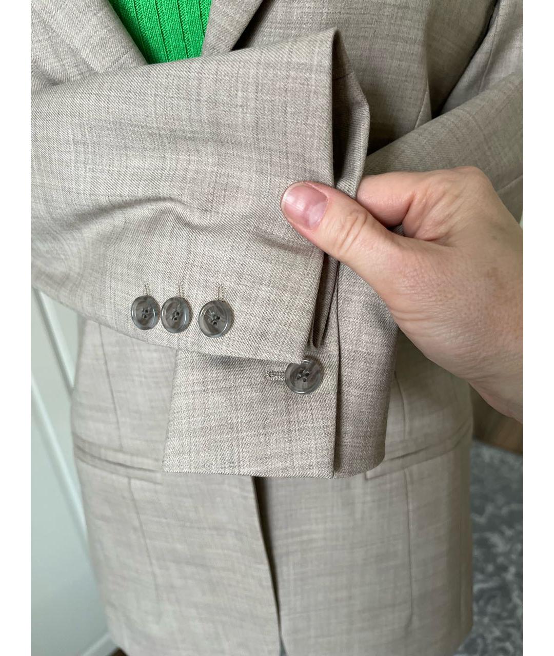 ACNE STUDIOS Бежевый шерстяной жакет/пиджак, фото 7