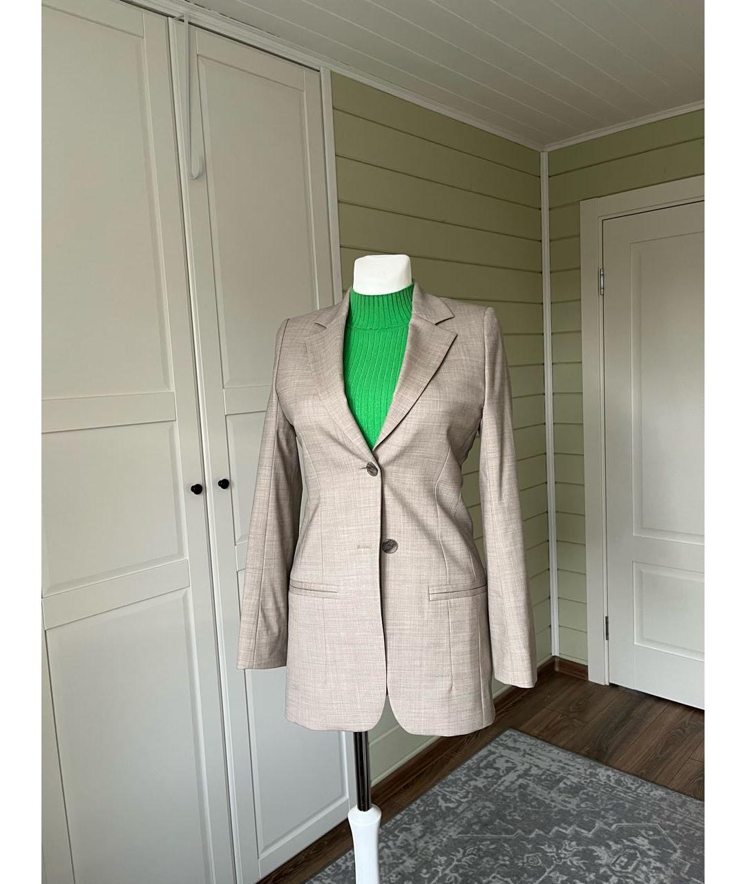 ACNE STUDIOS Бежевый шерстяной жакет/пиджак, фото 9