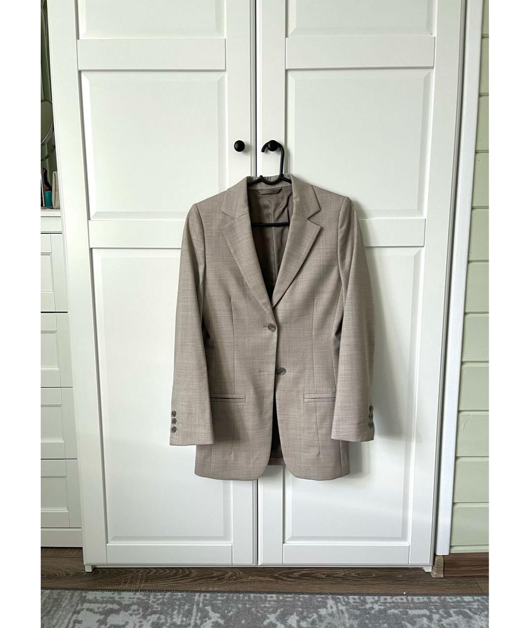 ACNE STUDIOS Бежевый шерстяной жакет/пиджак, фото 2