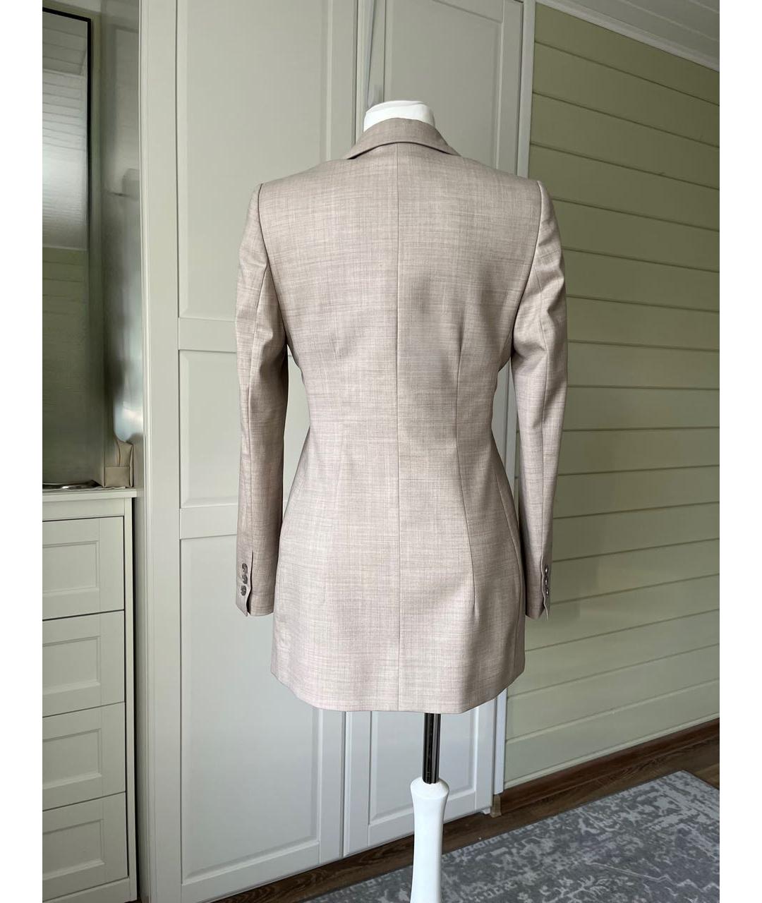 ACNE STUDIOS Бежевый шерстяной жакет/пиджак, фото 3