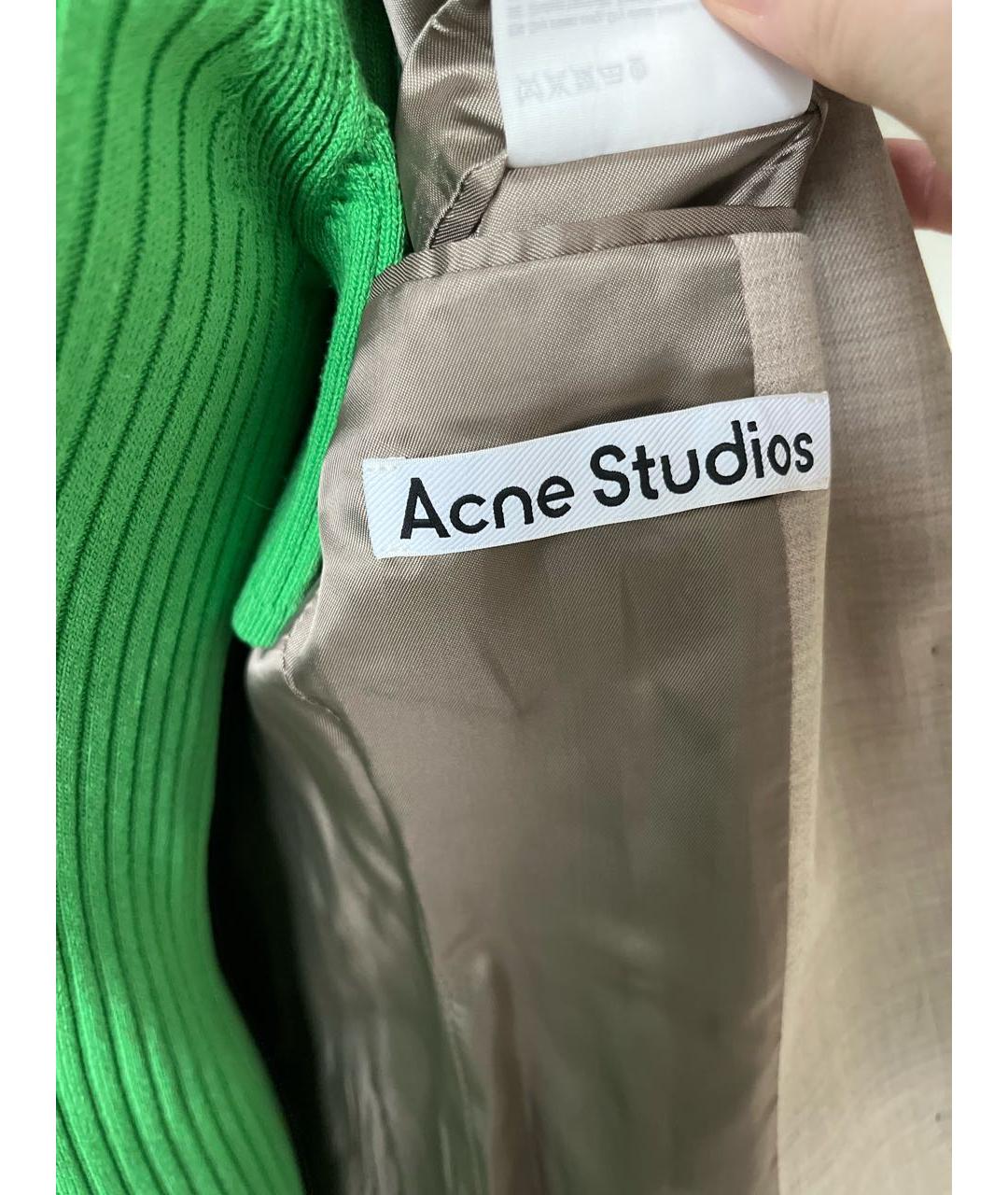 ACNE STUDIOS Бежевый шерстяной жакет/пиджак, фото 4