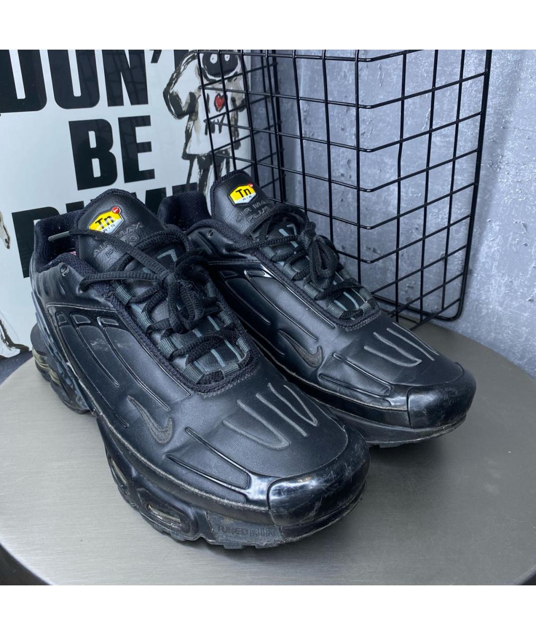 NIKE Черные низкие кроссовки / кеды из искусственной кожи, фото 3