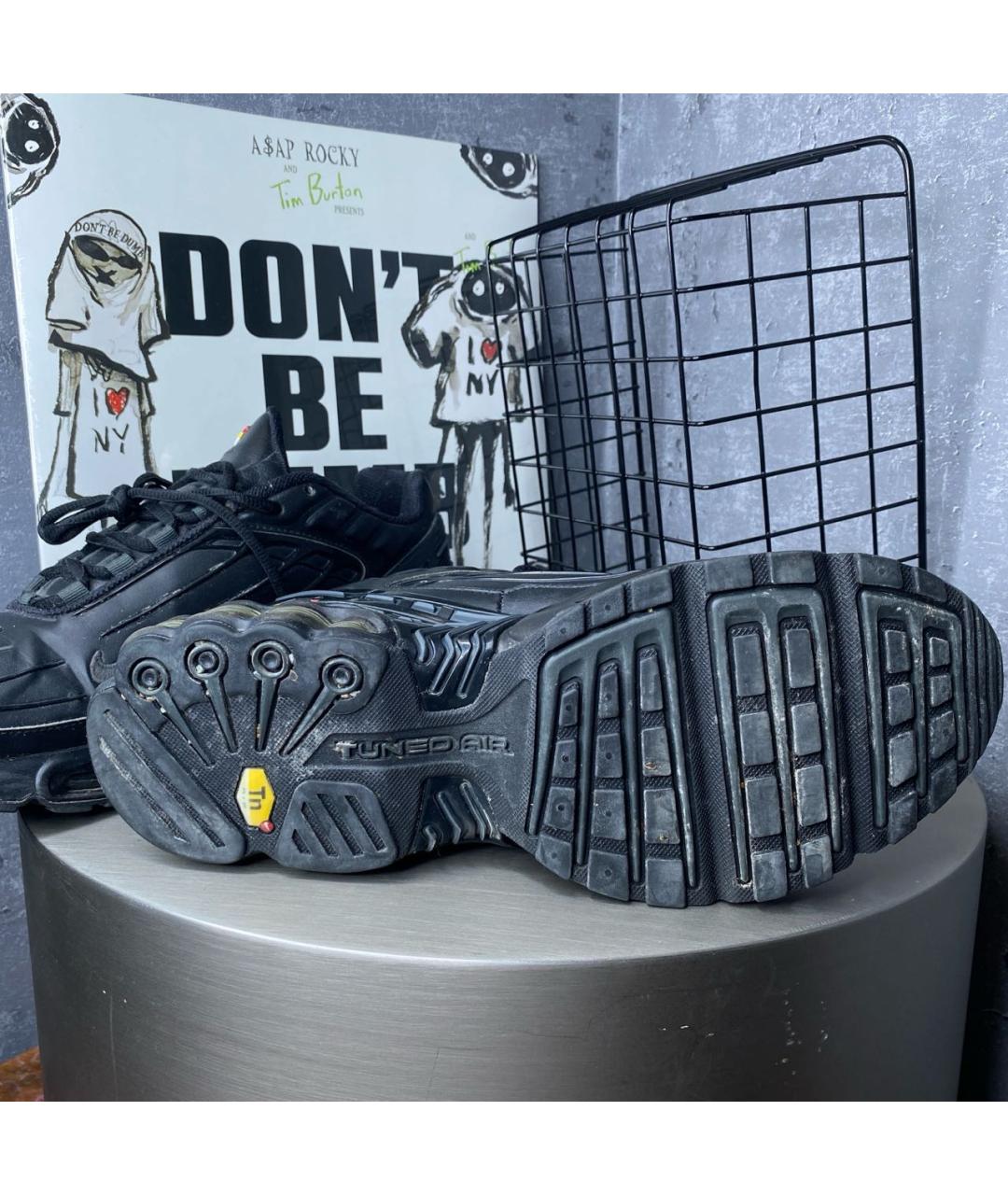 NIKE Черные низкие кроссовки / кеды из искусственной кожи, фото 6