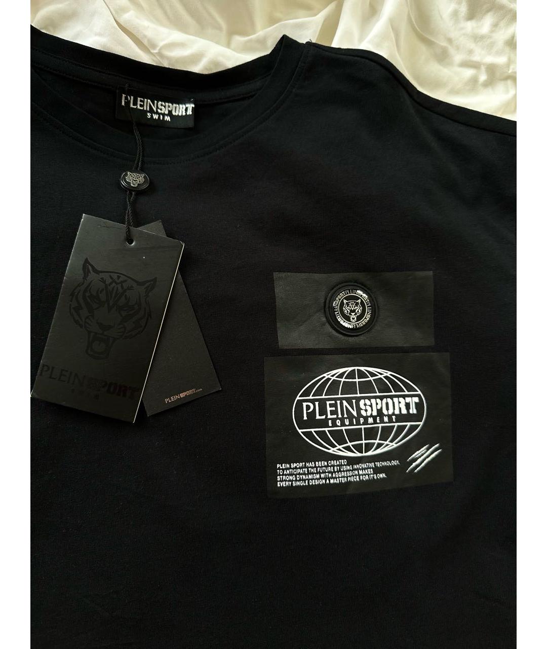PLEIN SPORT Черная хлопковая футболка, фото 3