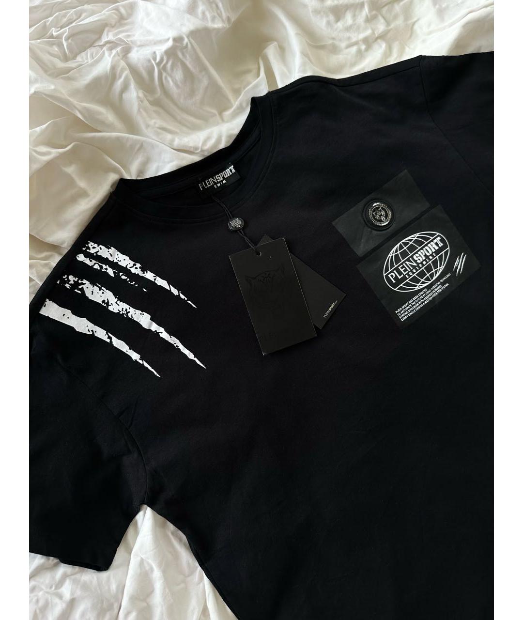 PLEIN SPORT Черная хлопковая футболка, фото 4