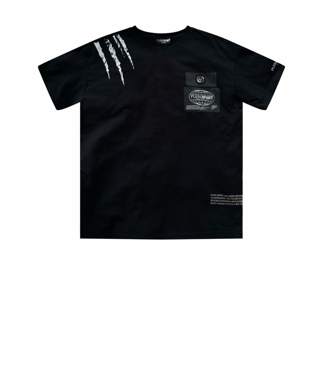 PLEIN SPORT Черная хлопковая футболка, фото 1
