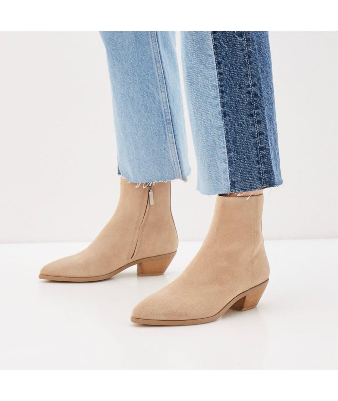 12 STOREEZ Бежевые замшевые ботильоны, фото 8
