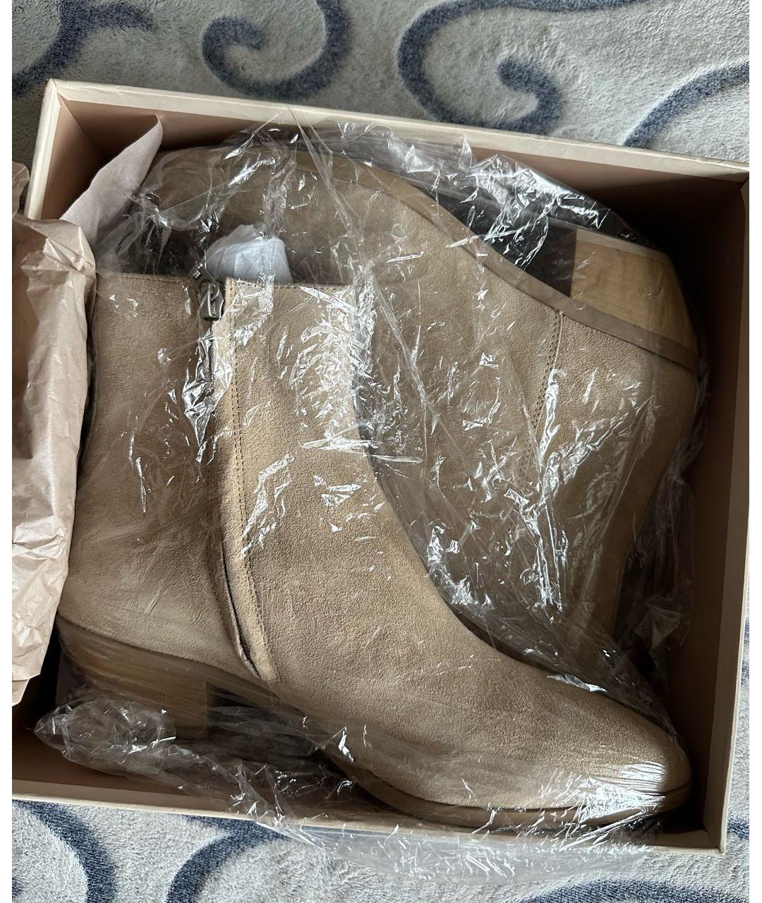 12 STOREEZ Бежевые замшевые ботильоны, фото 7