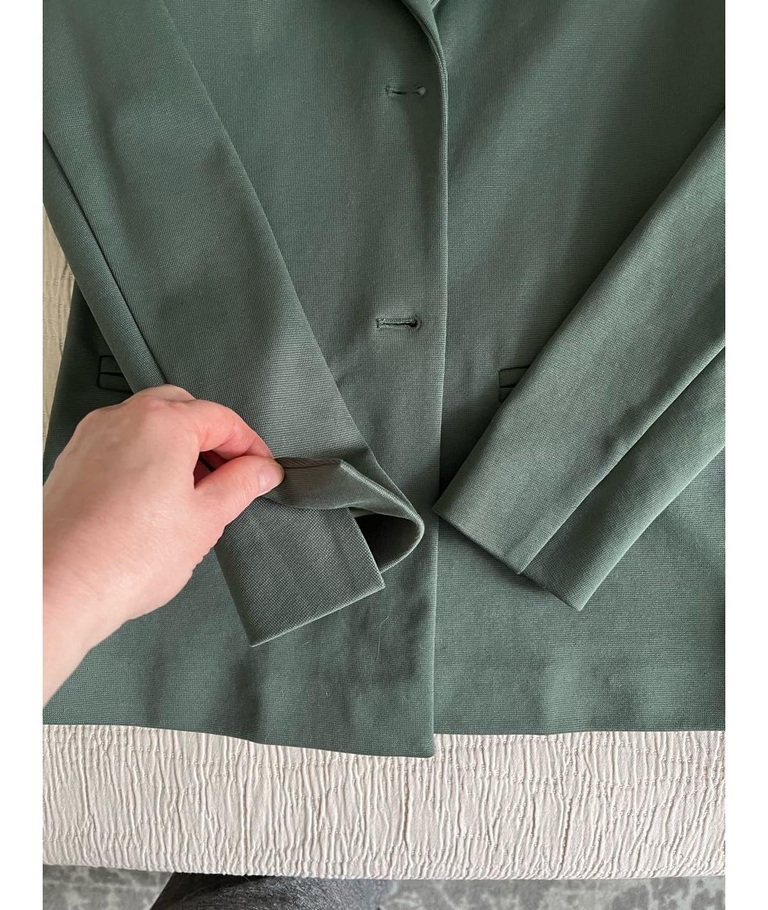 MAX MARA Зеленый хлопко-эластановый жакет/пиджак, фото 7