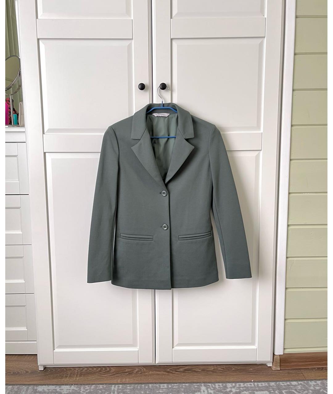 MAX MARA Зеленый хлопко-эластановый жакет/пиджак, фото 9