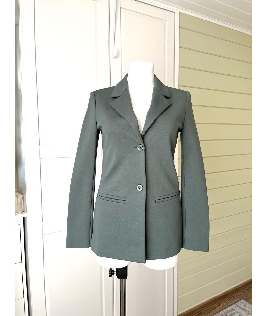 MAX MARA Зеленый хлопко-эластановый жакет/пиджак, фото 2