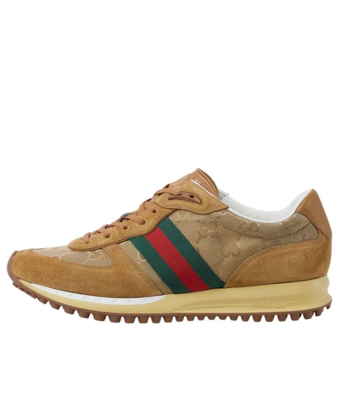 GUCCI Бежевые низкие кроссовки / кеды, фото 3