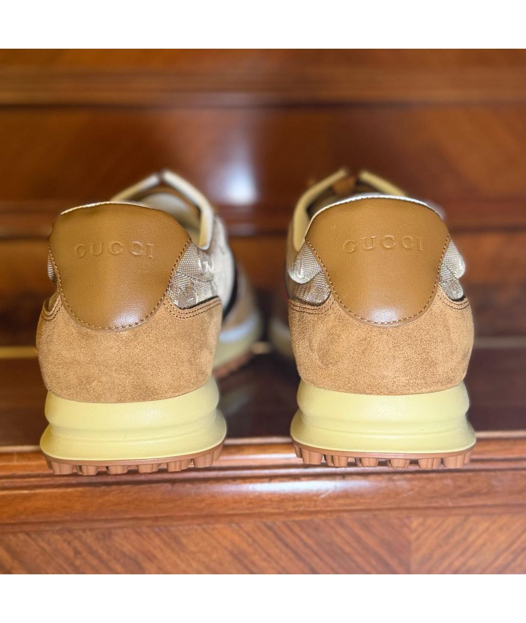 GUCCI Бежевые низкие кроссовки / кеды, фото 4