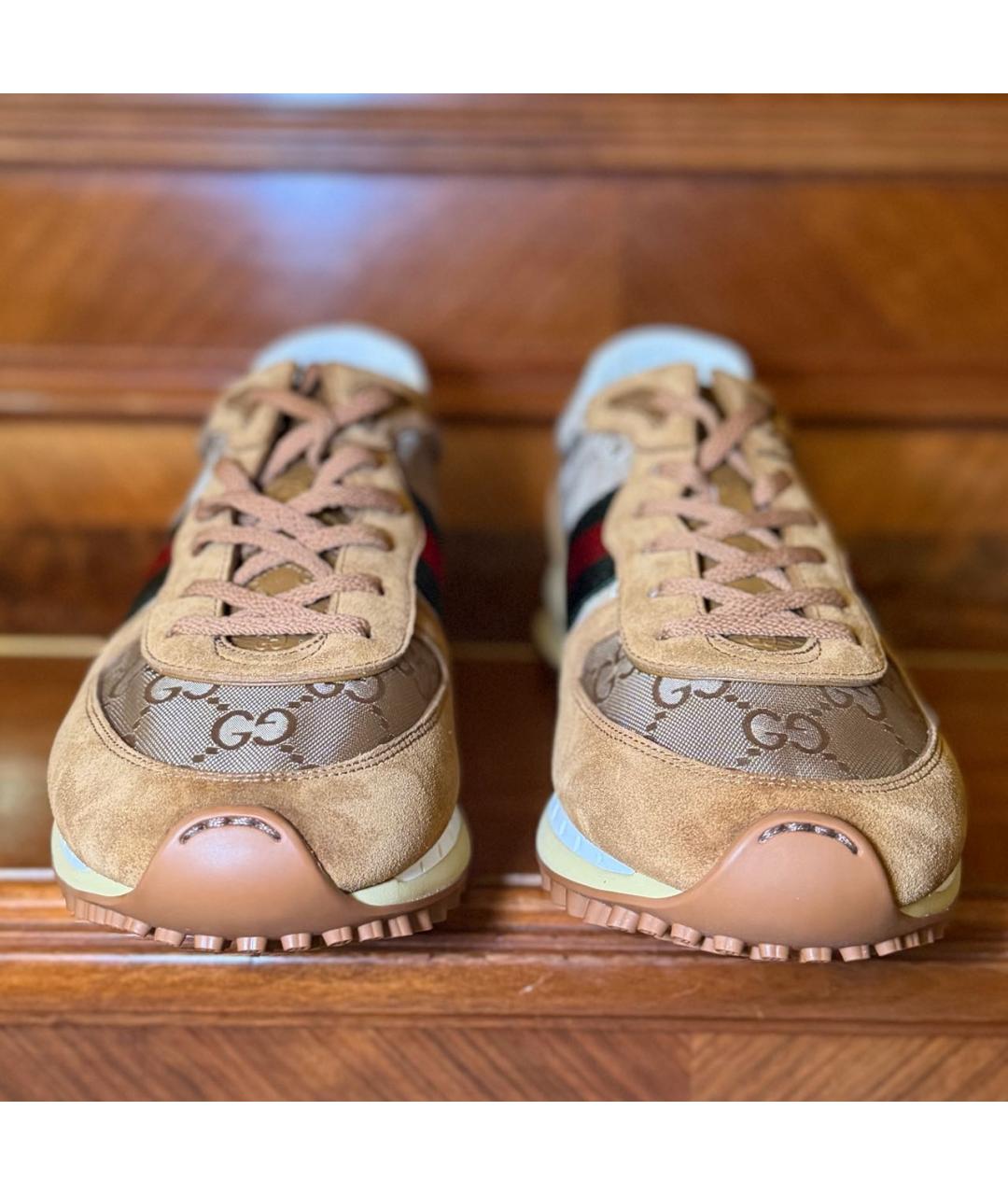 GUCCI Бежевые низкие кроссовки / кеды, фото 6