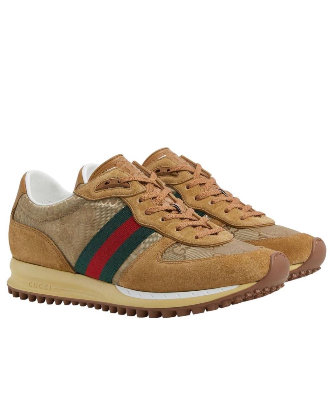 GUCCI Бежевые низкие кроссовки / кеды, фото 2
