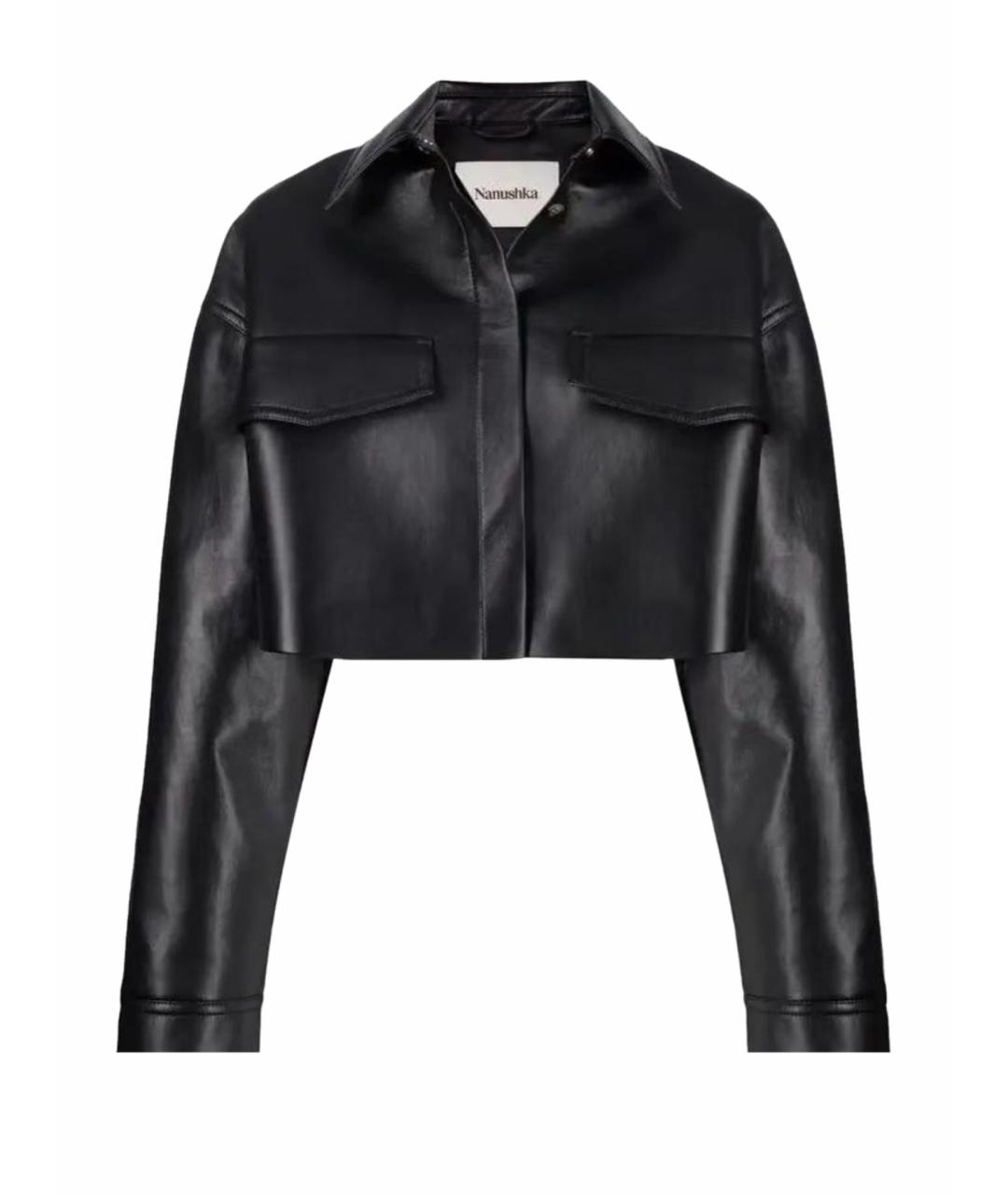 NANUSHKA Черная кожаная куртка, фото 1