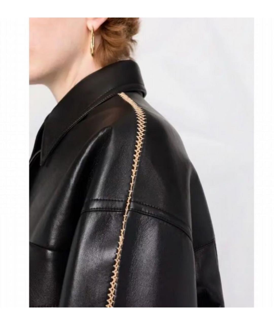 NANUSHKA Черная кожаная куртка, фото 2