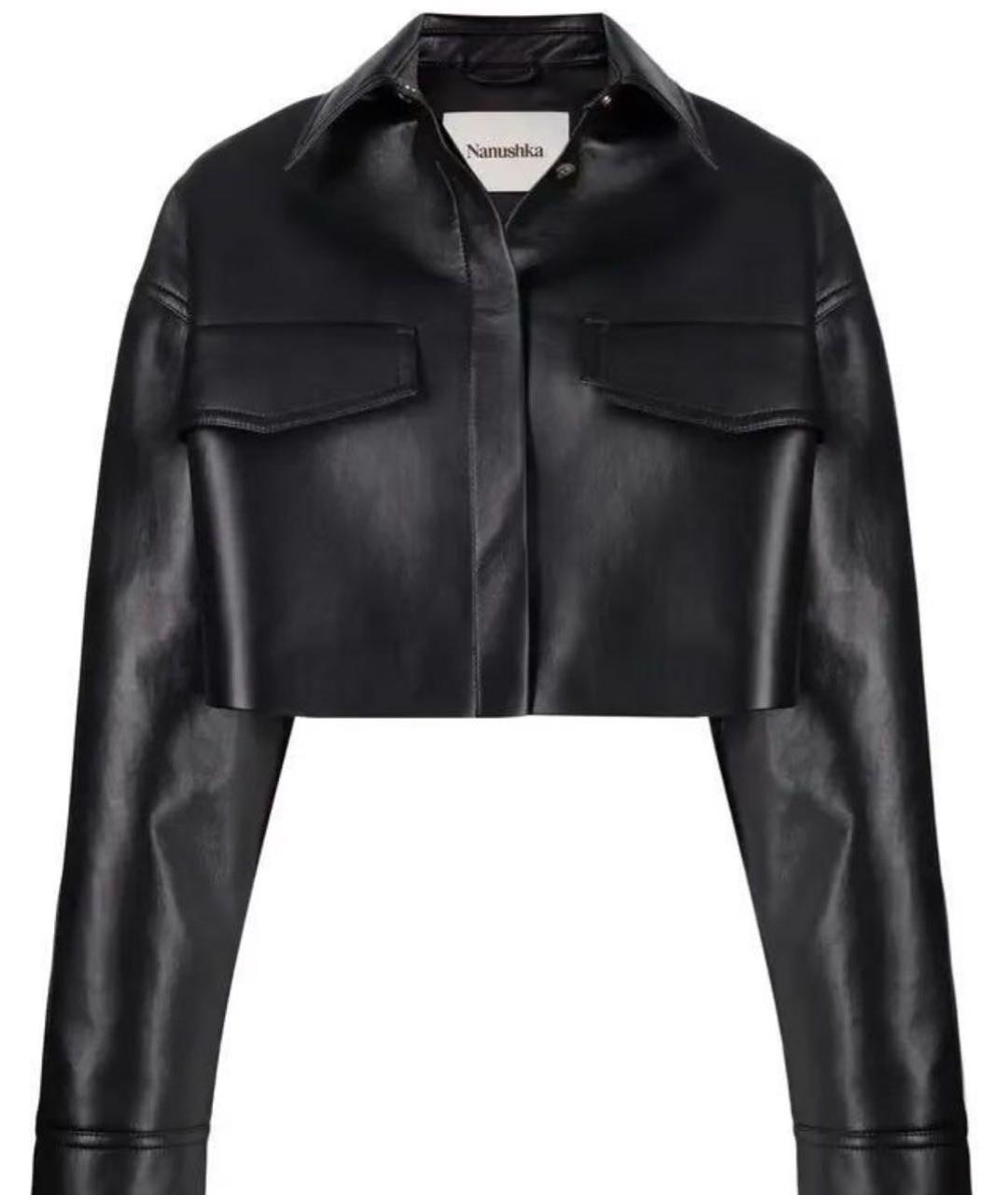 NANUSHKA Черная кожаная куртка, фото 9