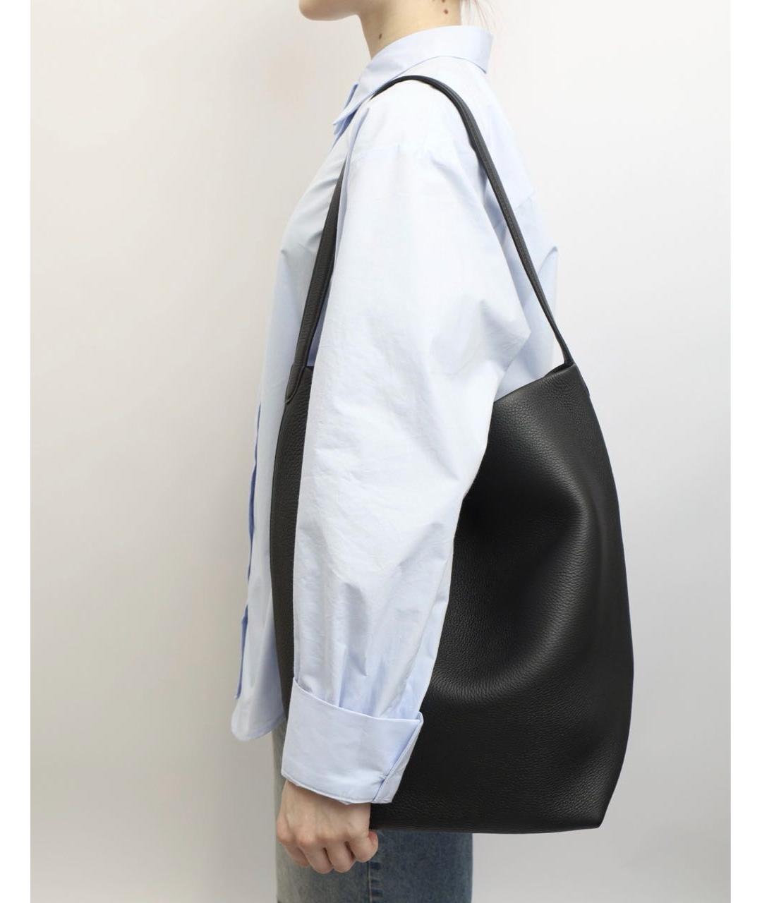 THE ROW Черная кожаная сумка тоут, фото 5