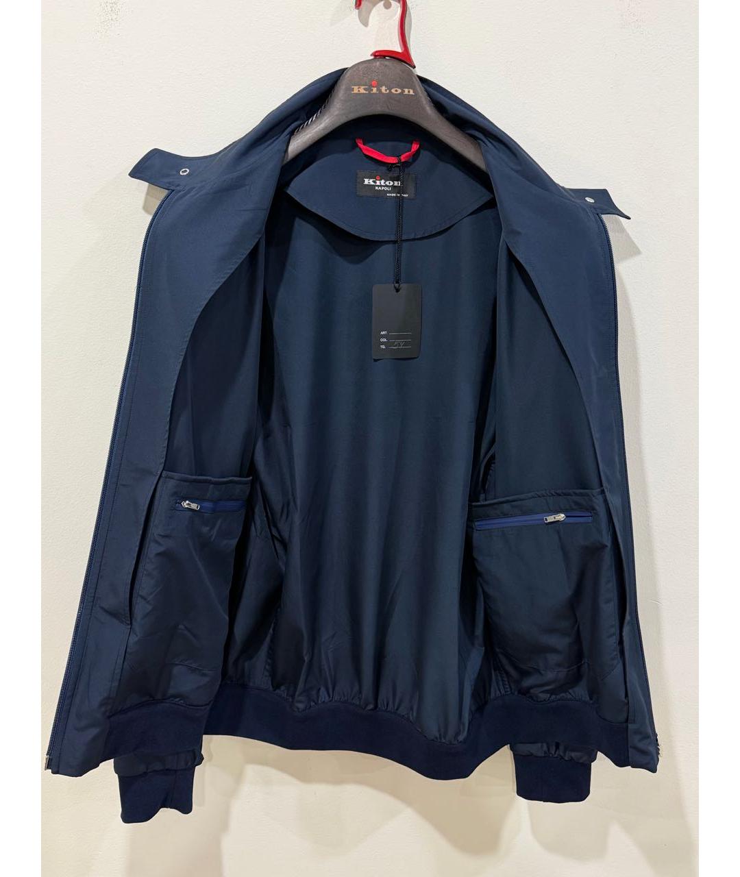 KITON Темно-синяя полиэстеровая куртка, фото 3