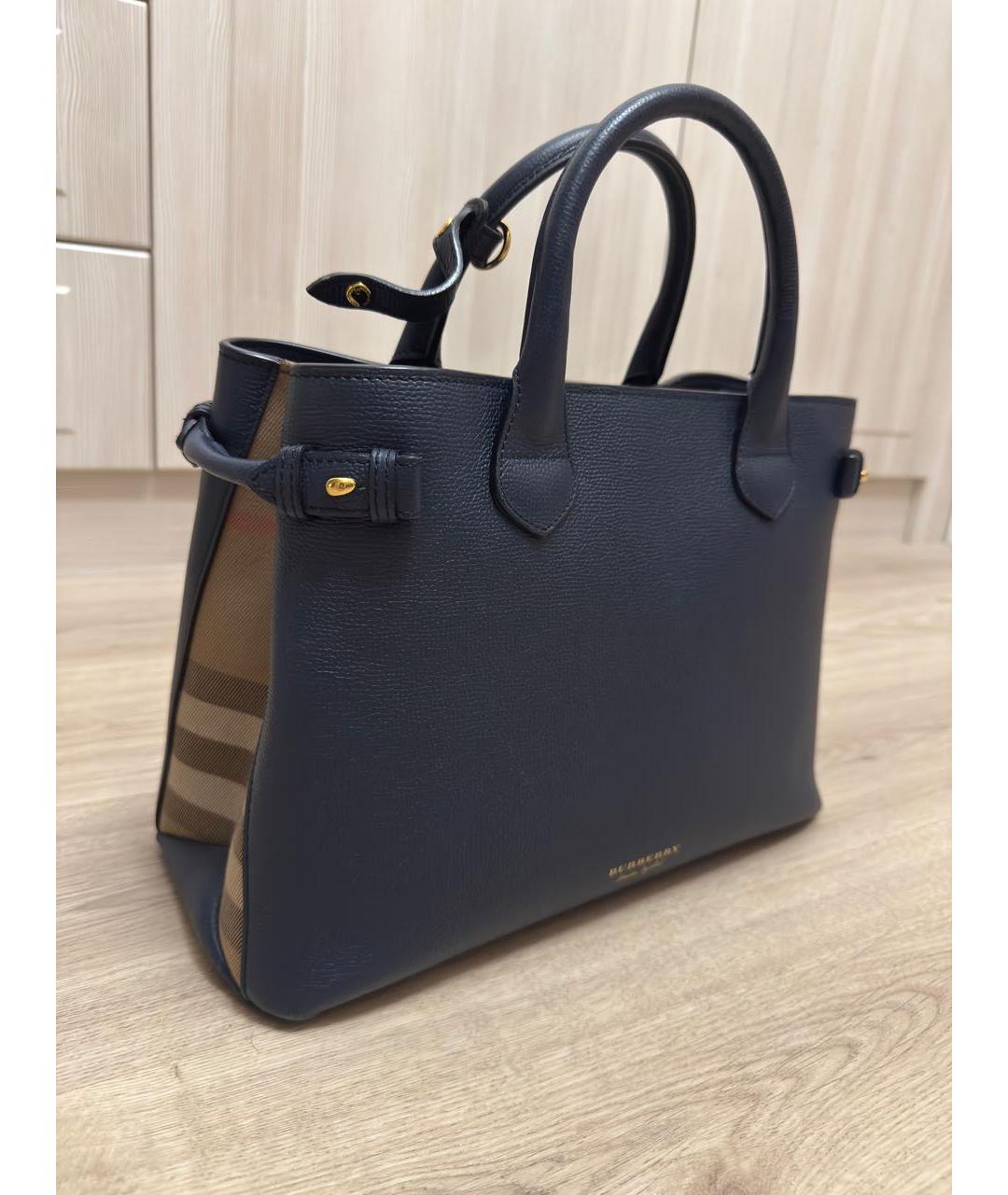 BURBERRY Темно-синяя кожаная сумка через плечо, фото 2