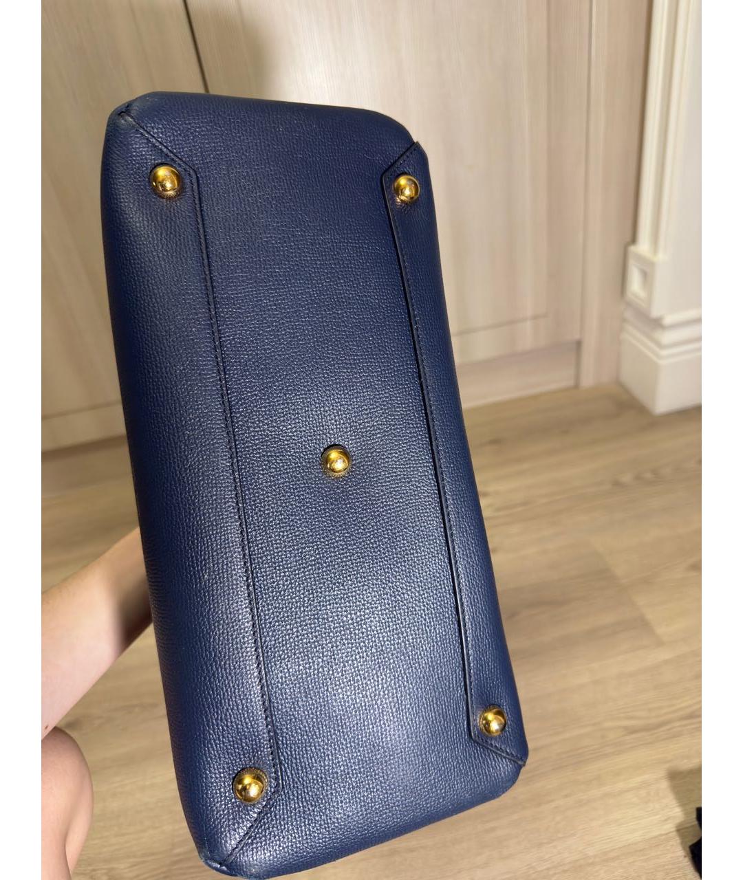 BURBERRY Темно-синяя кожаная сумка через плечо, фото 5