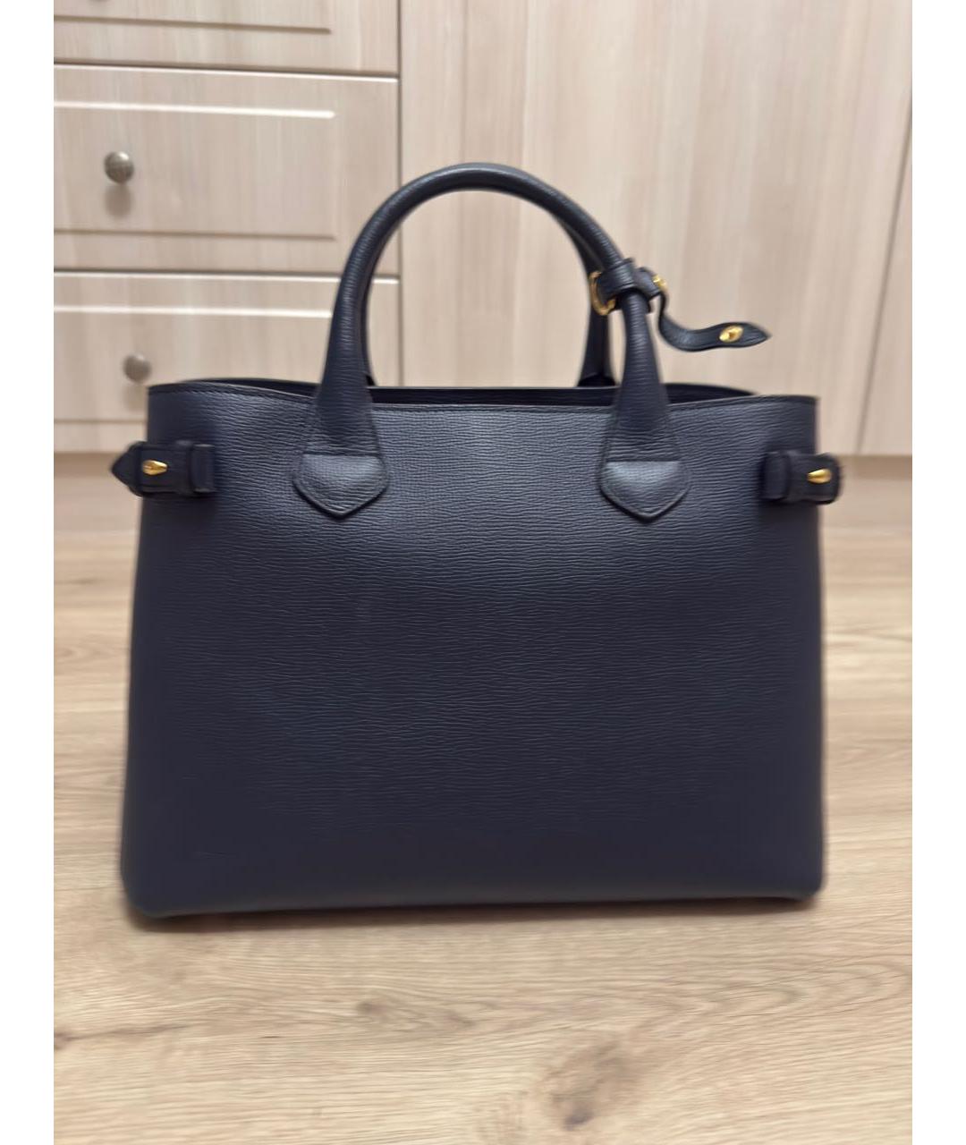 BURBERRY Темно-синяя кожаная сумка через плечо, фото 3