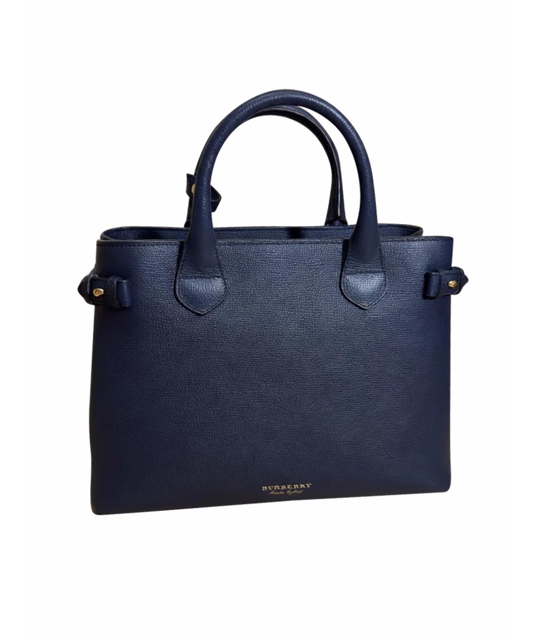 BURBERRY Темно-синяя кожаная сумка через плечо, фото 1