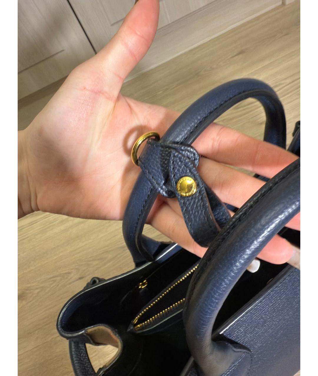 BURBERRY Темно-синяя кожаная сумка через плечо, фото 6