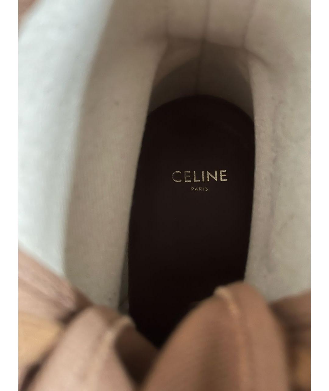 CELINE Бежевые текстильные ботинки, фото 8