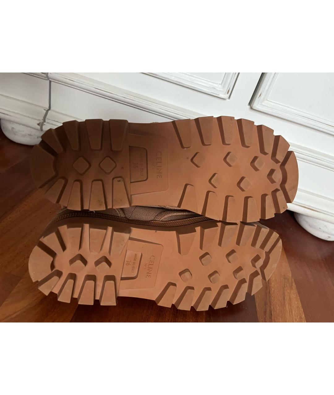 CELINE Бежевые текстильные ботинки, фото 5