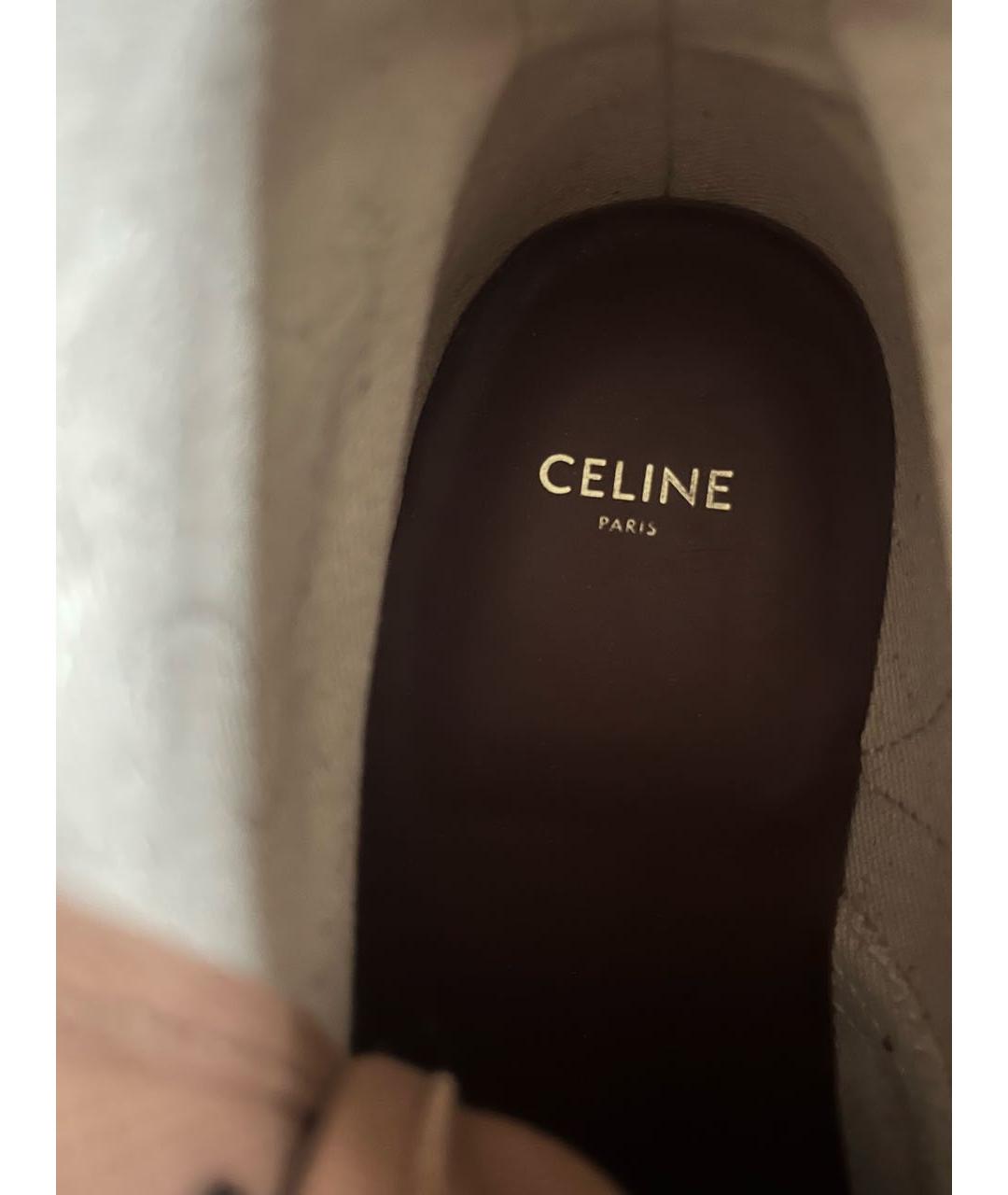 CELINE Бежевые текстильные ботинки, фото 7