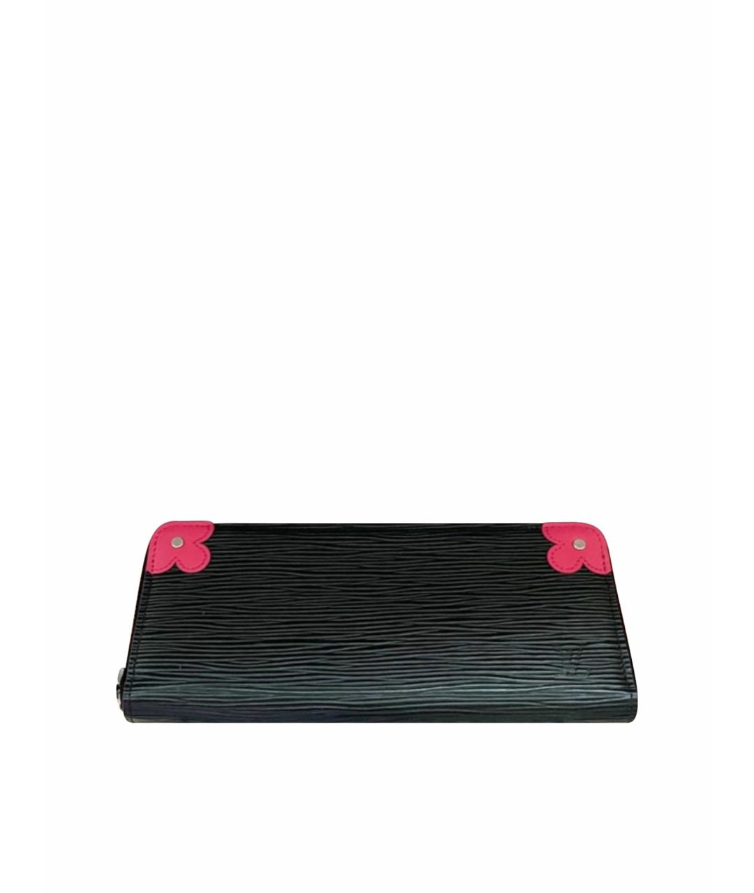 LOUIS VUITTON Черный кожаный кошелек, фото 1