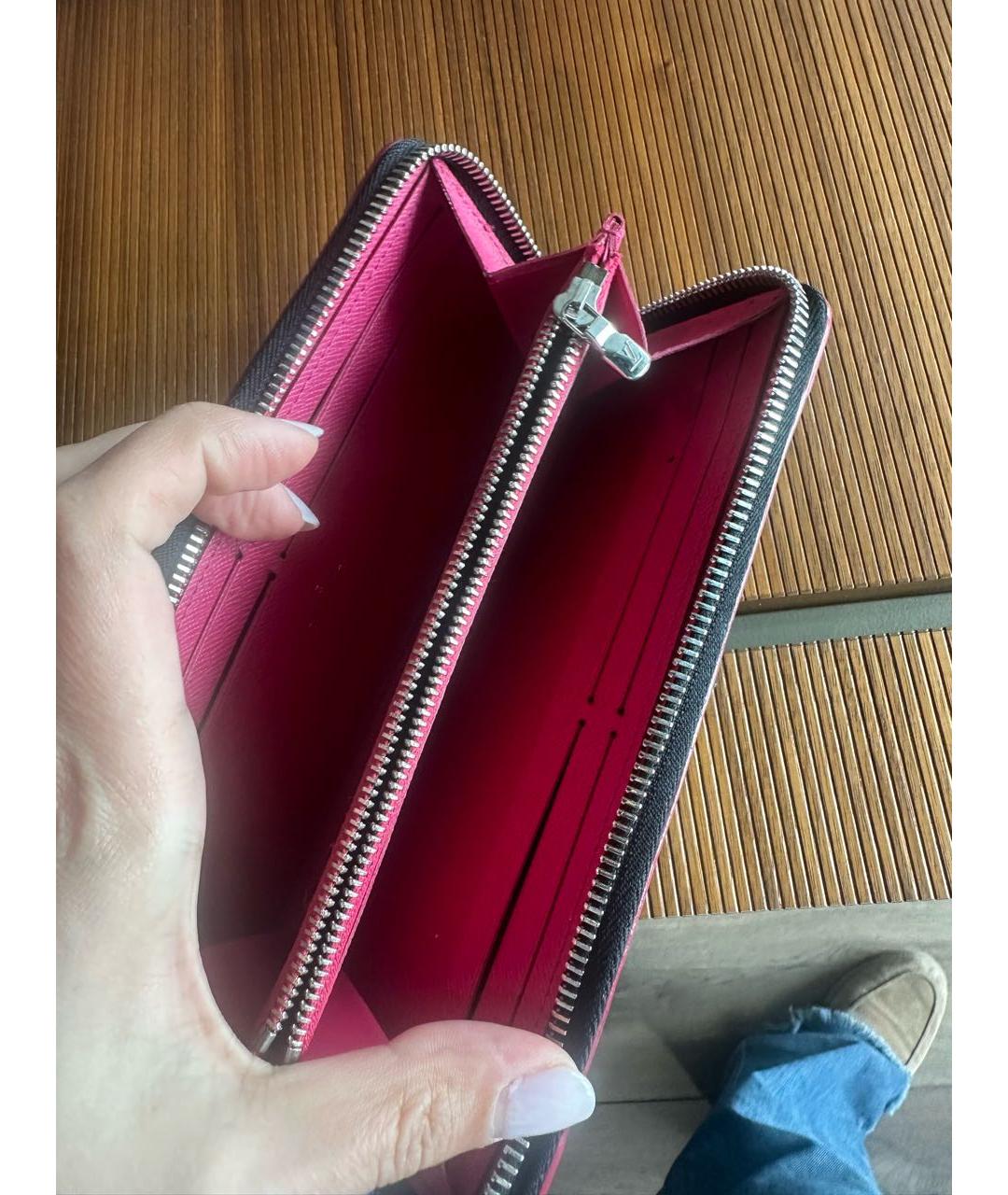 LOUIS VUITTON Черный кожаный кошелек, фото 4