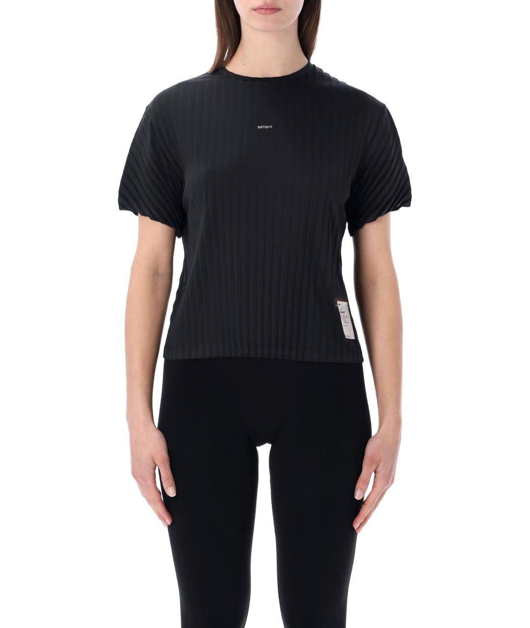 SATISFY Черная полиэстеровая футболка, фото 1