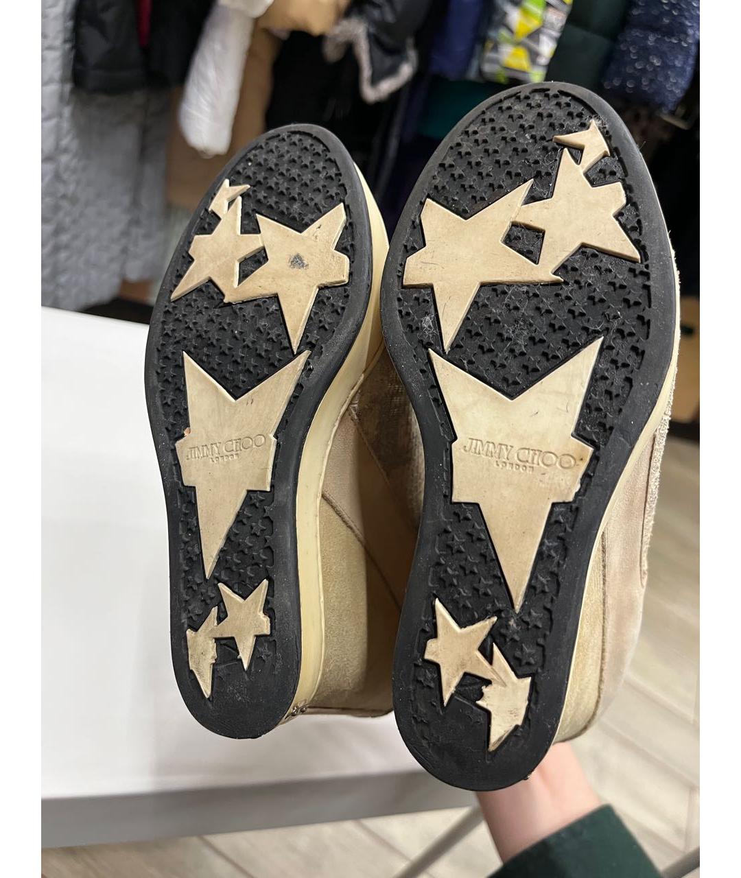 JIMMY CHOO Бежевые замшевые ботильоны, фото 2