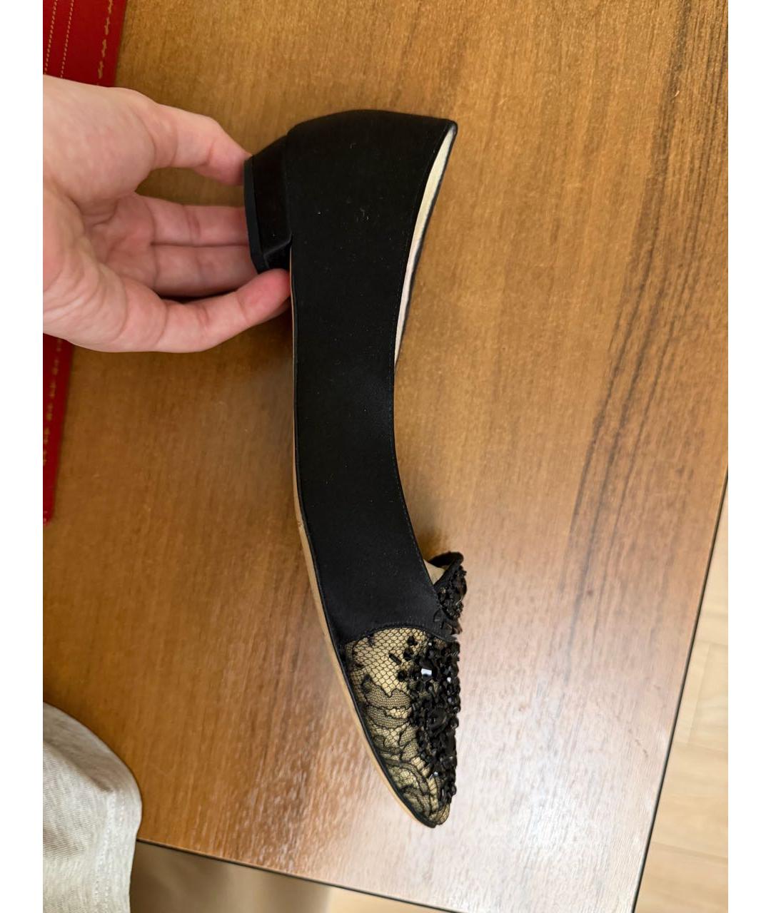 RENE CAOVILLA Черные текстильные балетки, фото 4