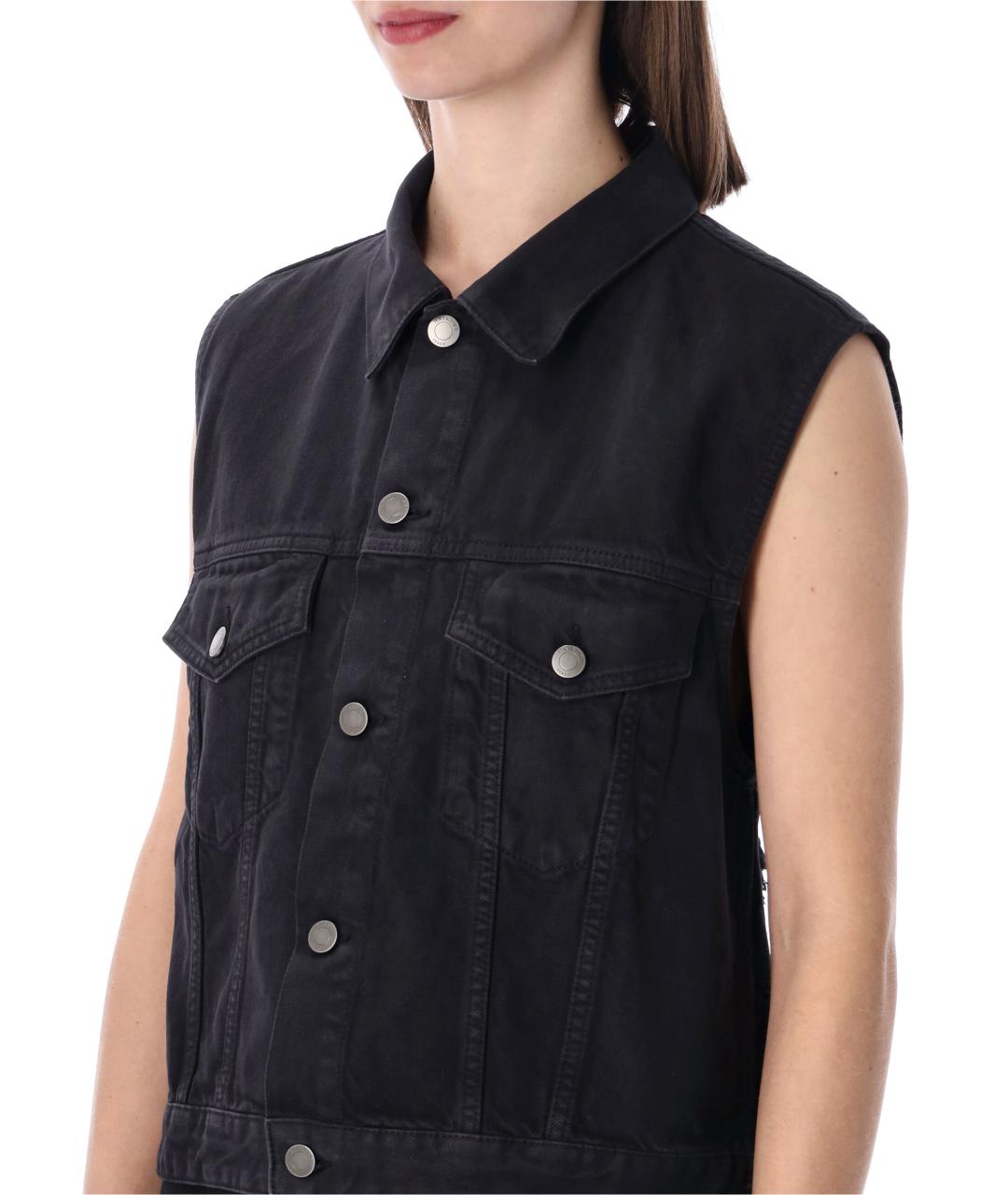 HAIKURE Черный хлопковый жилет, фото 3