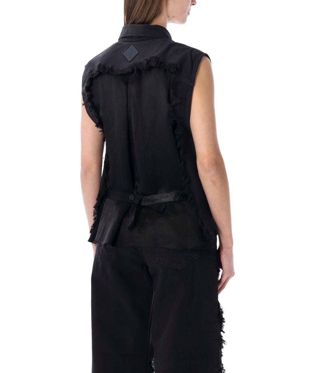 HAIKURE Черный хлопковый жилет, фото 2