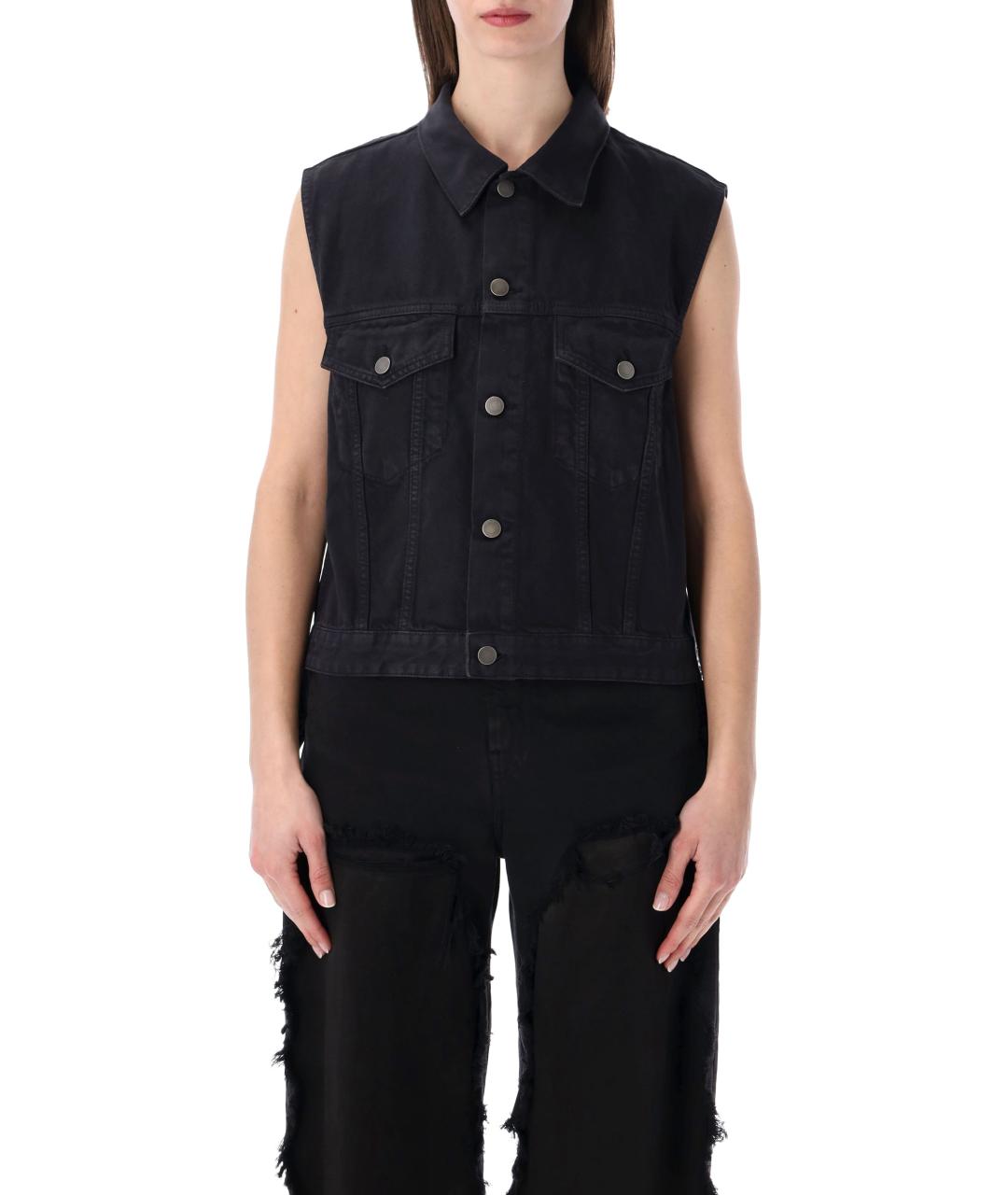 HAIKURE Черный хлопковый жилет, фото 1