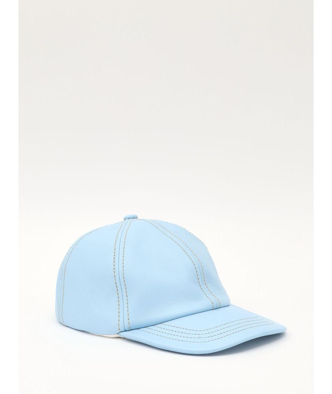 JACQUEMUS Голубая кожаная кепка, фото 2