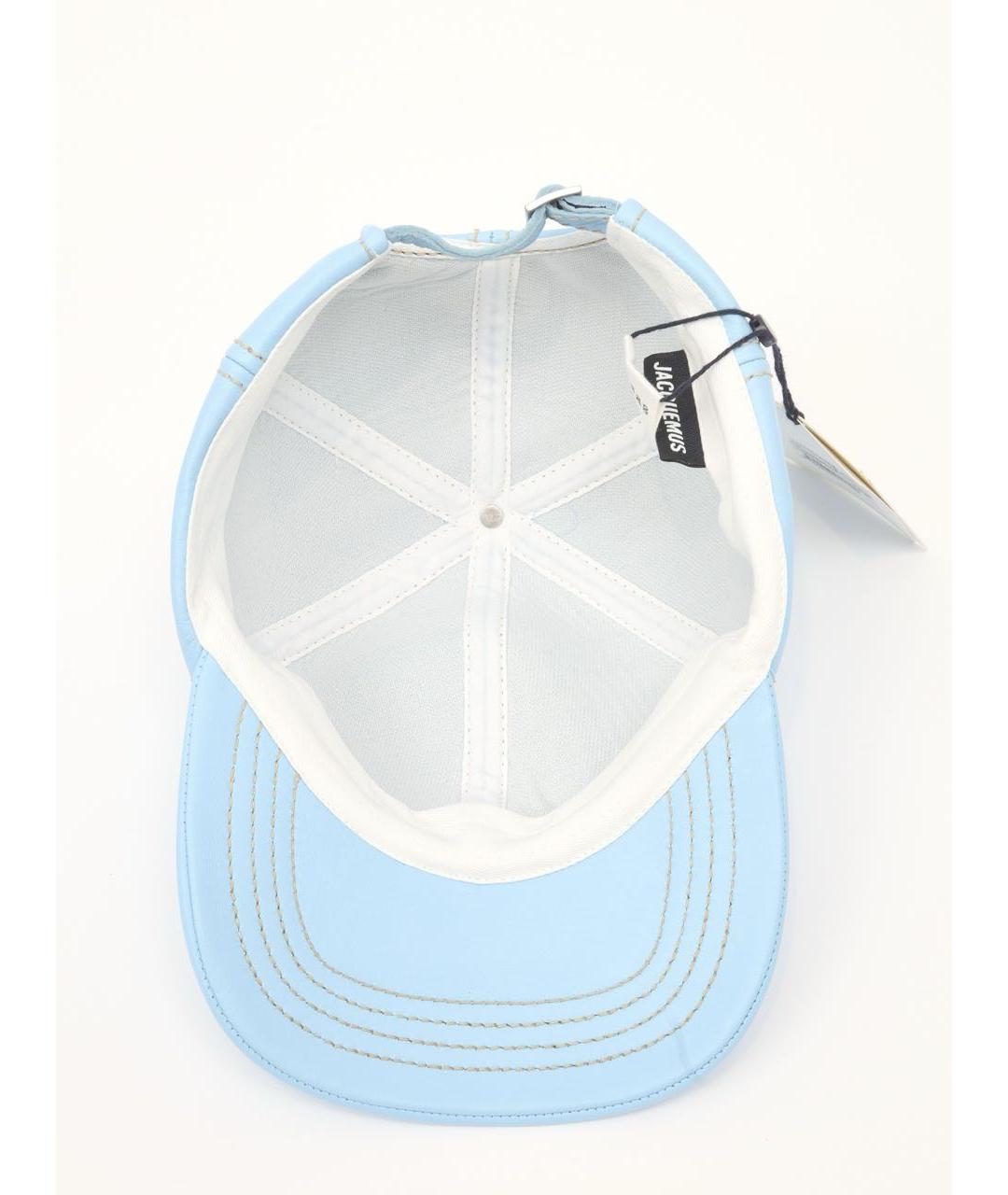 JACQUEMUS Голубая кожаная кепка, фото 3