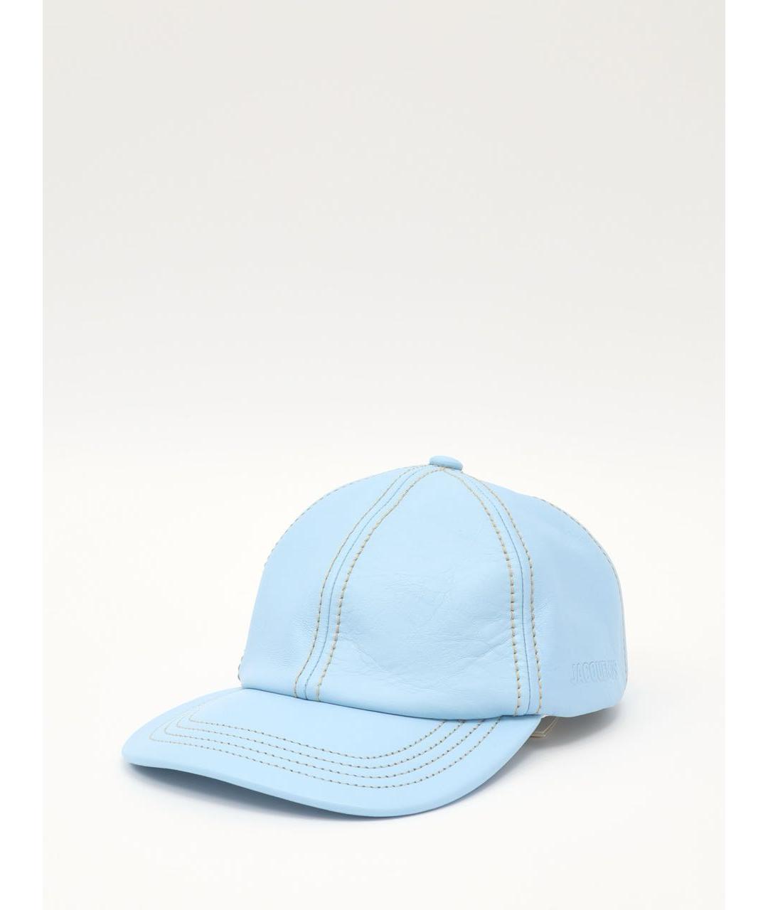 JACQUEMUS Голубая кожаная кепка, фото 4
