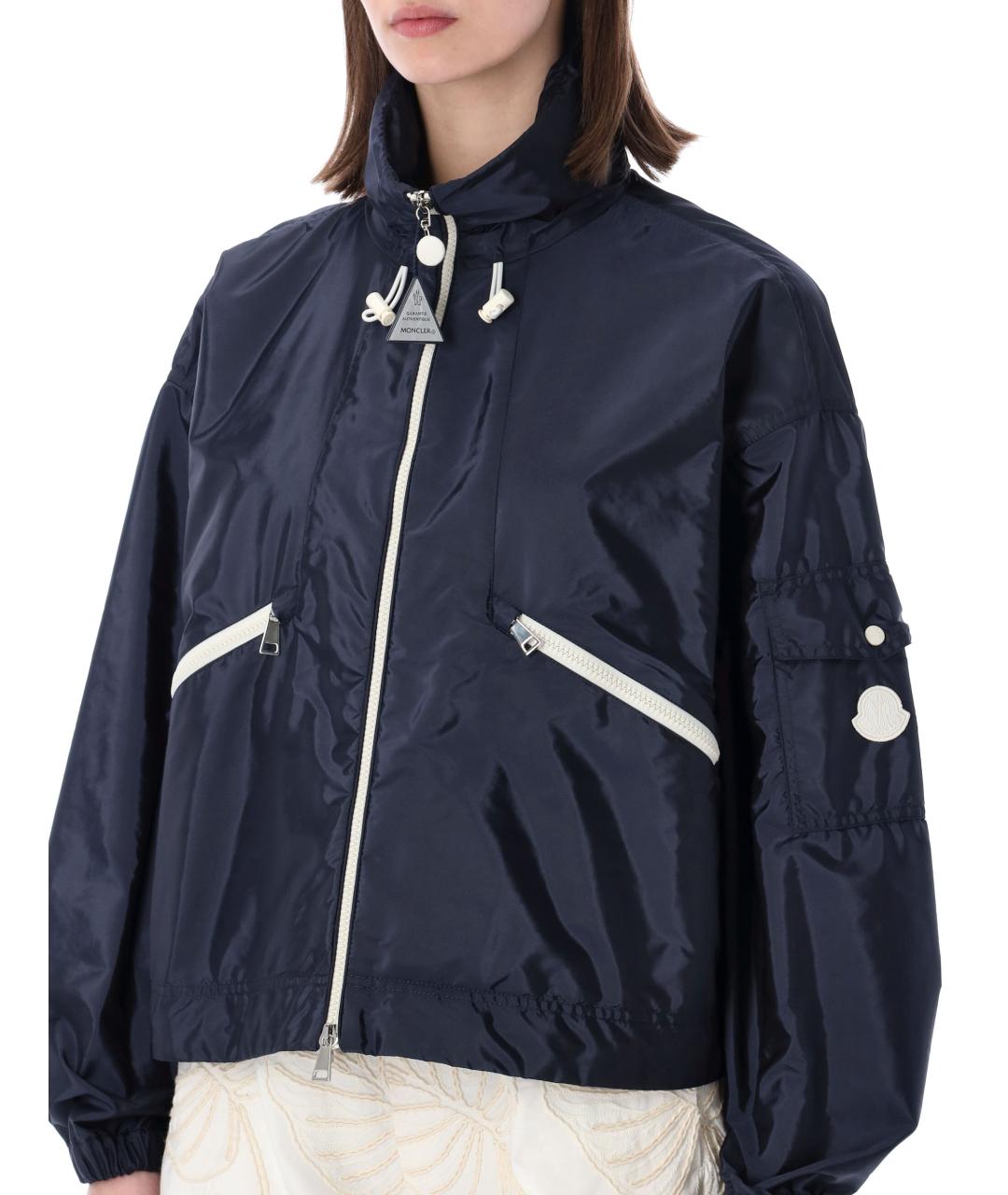 MONCLER Темно-синяя полиамидовая куртка, фото 3