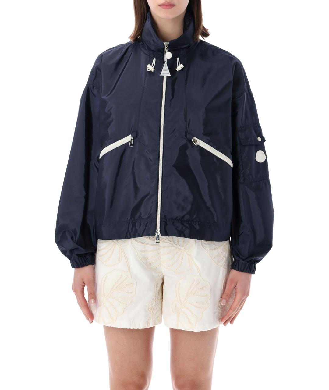 MONCLER Темно-синяя полиамидовая куртка, фото 1