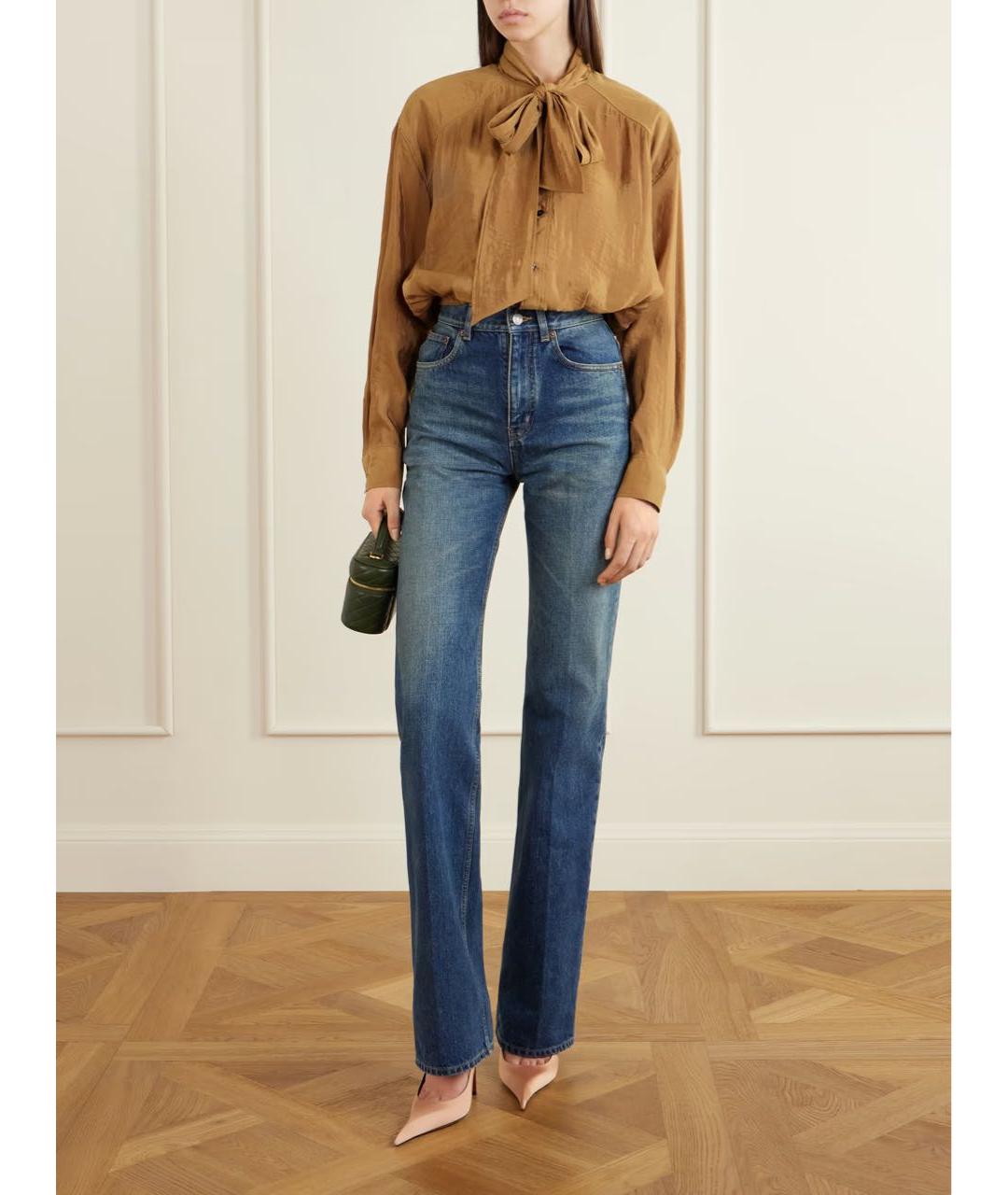 SAINT LAURENT Коричневая блузы, фото 3