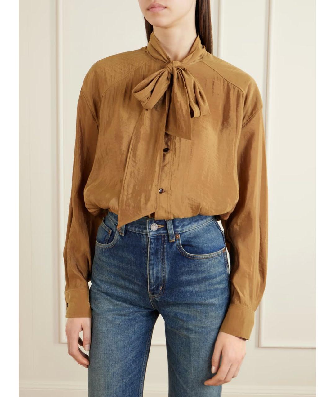 SAINT LAURENT Коричневая блузы, фото 6