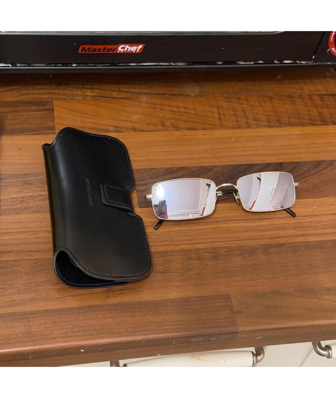 SAINT LAURENT Серебряные металлические солнцезащитные очки, фото 6