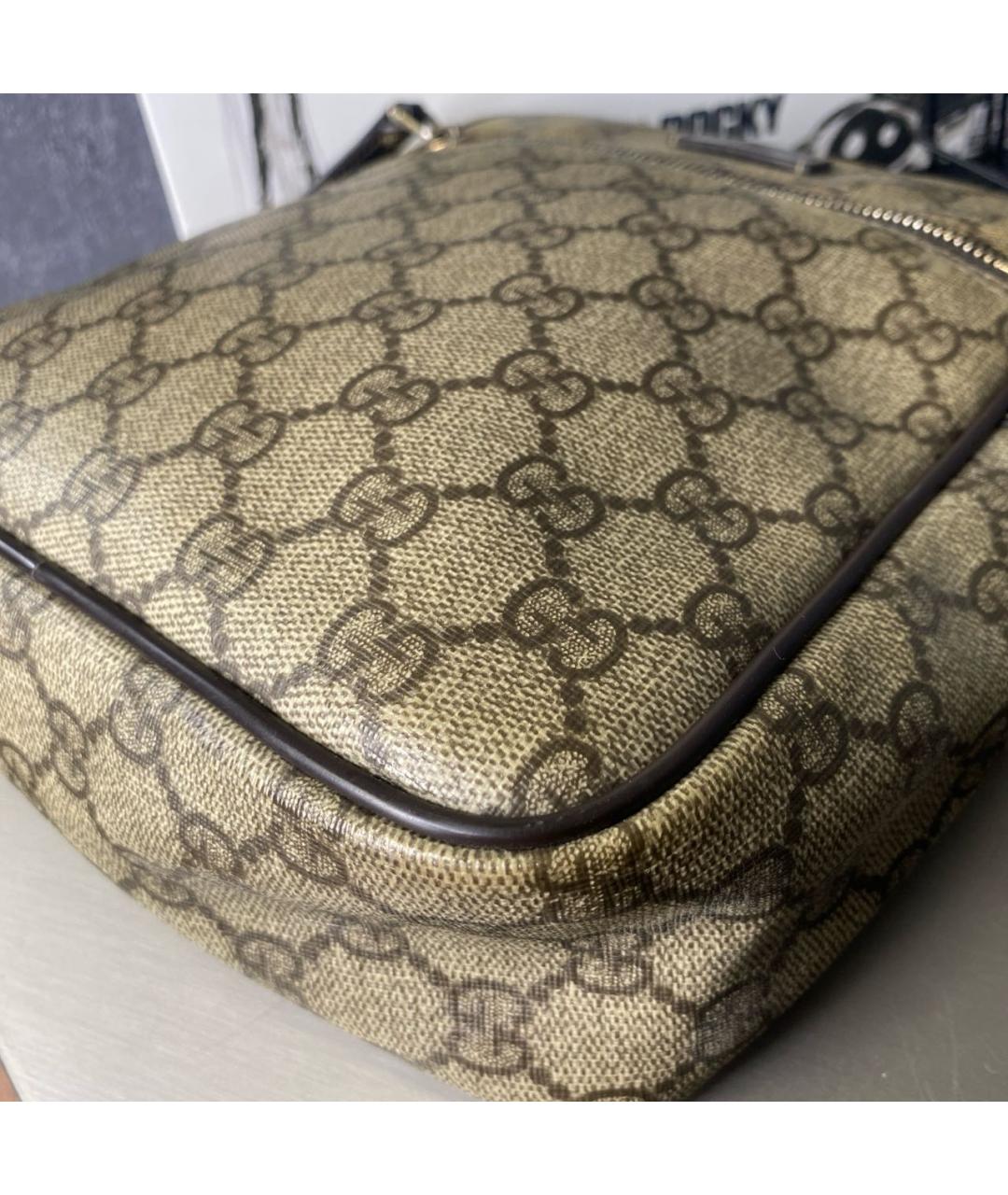 GUCCI Бежевая кожаная сумка на плечо, фото 4